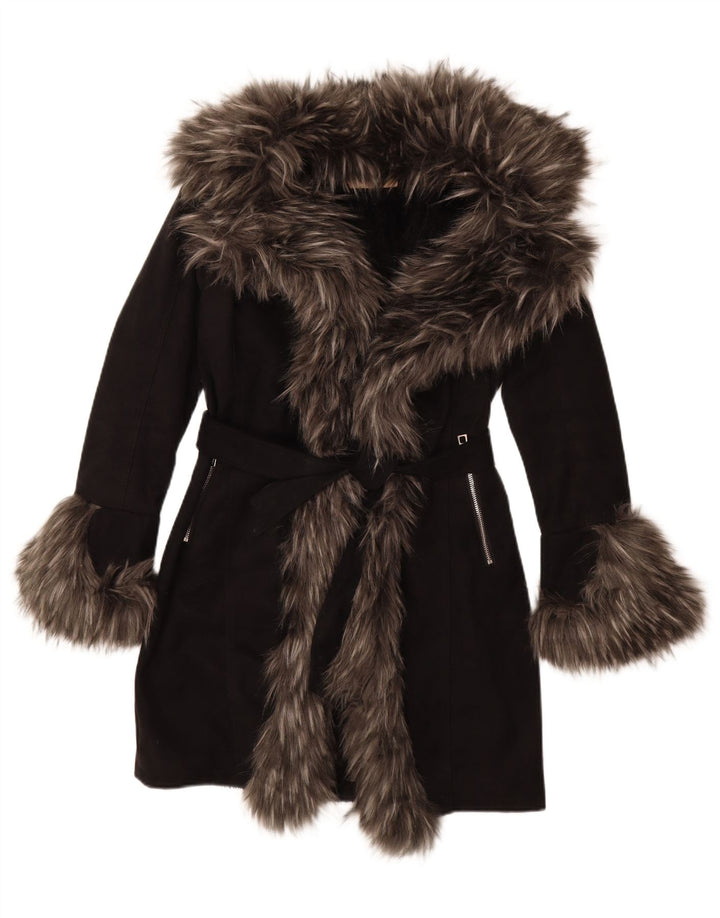 Vintage Γυναικείο παλτό Sherpa EU 36 Small Black Acrylic