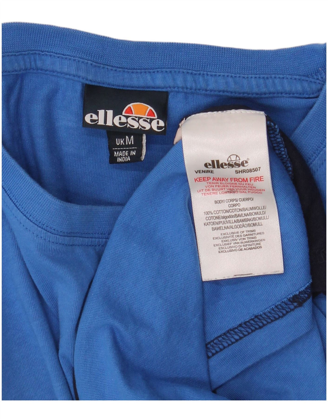 Ανδρικό T-Shirt Ellesse Top Medium Navy Blue Colourblock Βαμβακερό