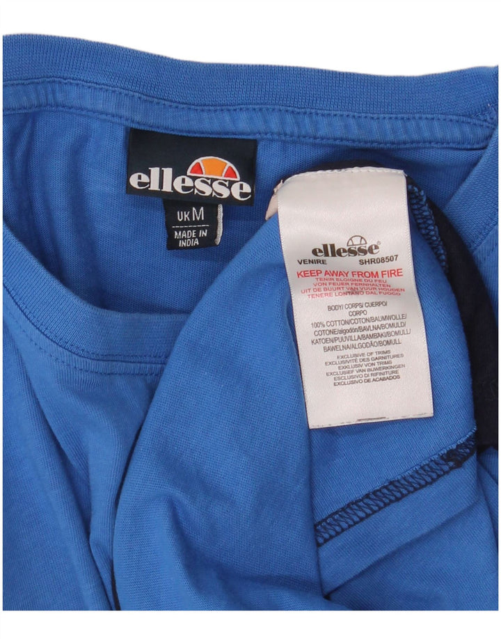 Ανδρικό T-Shirt Ellesse Top Medium Navy Blue Colourblock Βαμβακερό