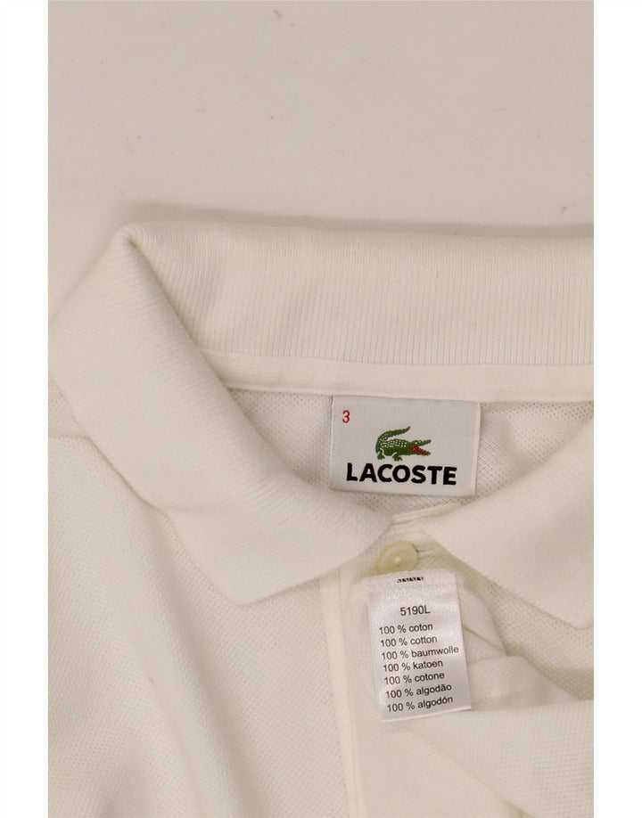 Ανδρικό μακρυμάνικο μπλουζάκι πόλο LACOSTE Νούμερο 3 Μικρό λευκό βαμβακερό