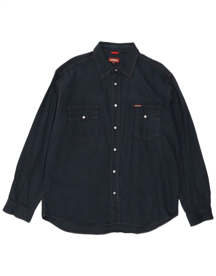CARRERA Ανδρικό Τζιν Πουκάμισο 2XL Navy Blue Cotton