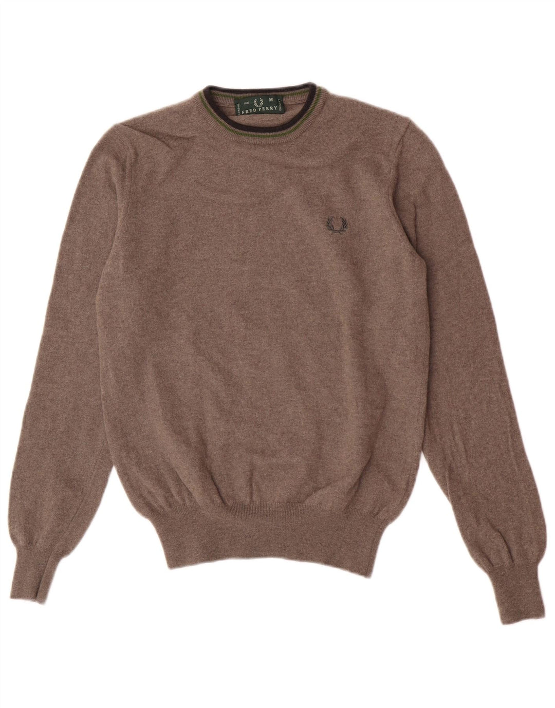 Fred Perry Γυναικείο πουλόβερ με λαιμόκοψη UK 12 μεσαίου καφέ μαλλί