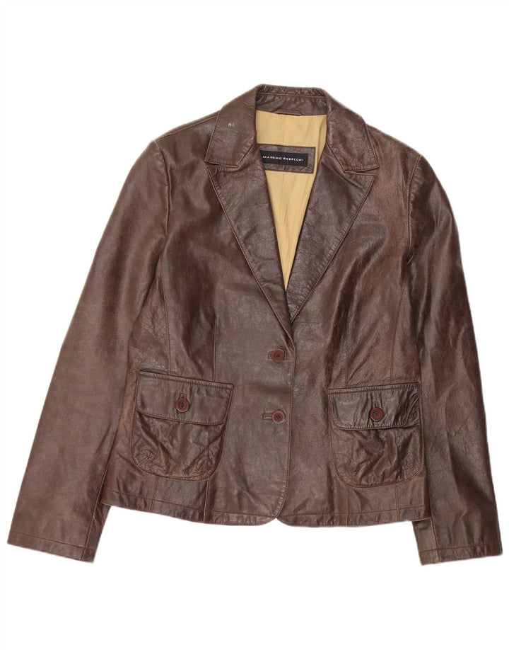 Massimo Rebecchi Γυναικείο Μπουφάν 2 Κουμπιά Blazer IT 46 Μεγάλο Καφέ