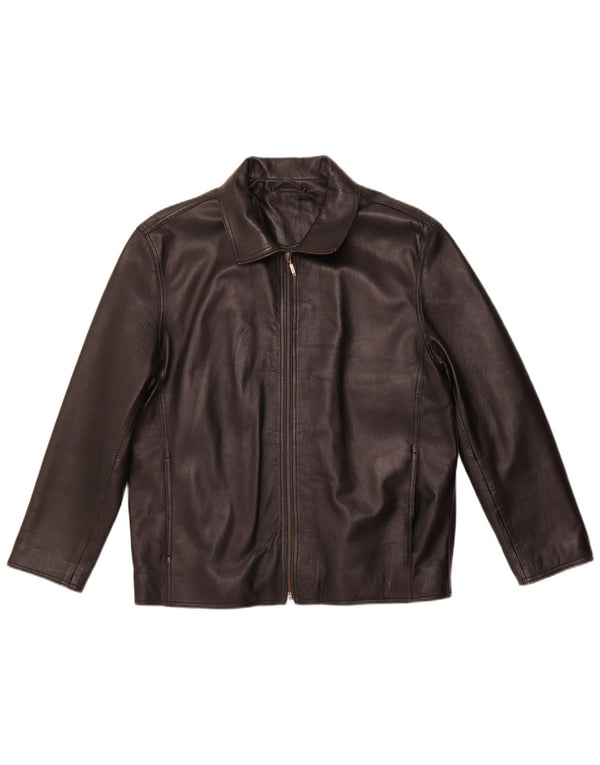 MADDOX Γυναικείο Δερμάτινο Μπουφάν UK 22 3XL Μαύρο Δερμάτινο