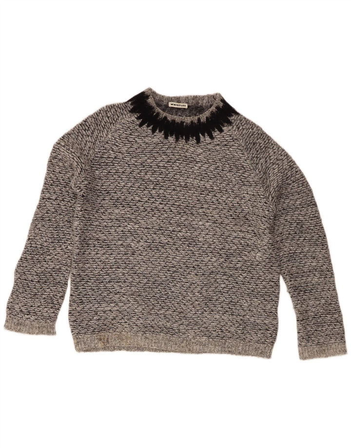 Whistles Γυναικείο πουλόβερ με λαιμόκοψη UK 16 Large Grey Flecked Polyester