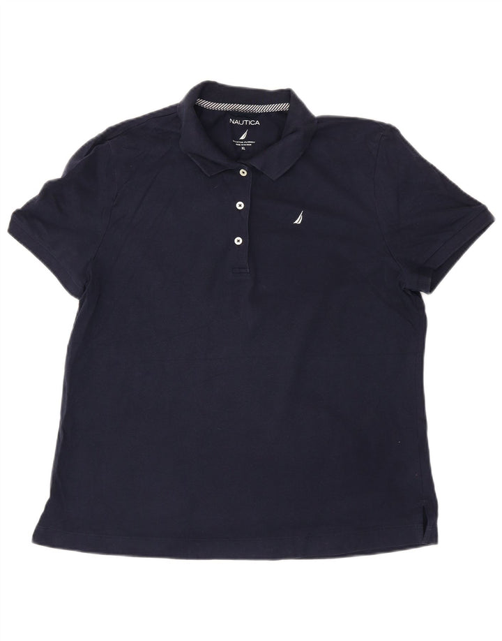 NAUTICA Γυναικείο Πόλο Μπλουζάκι UK 18 XL Navy Blue Cotton