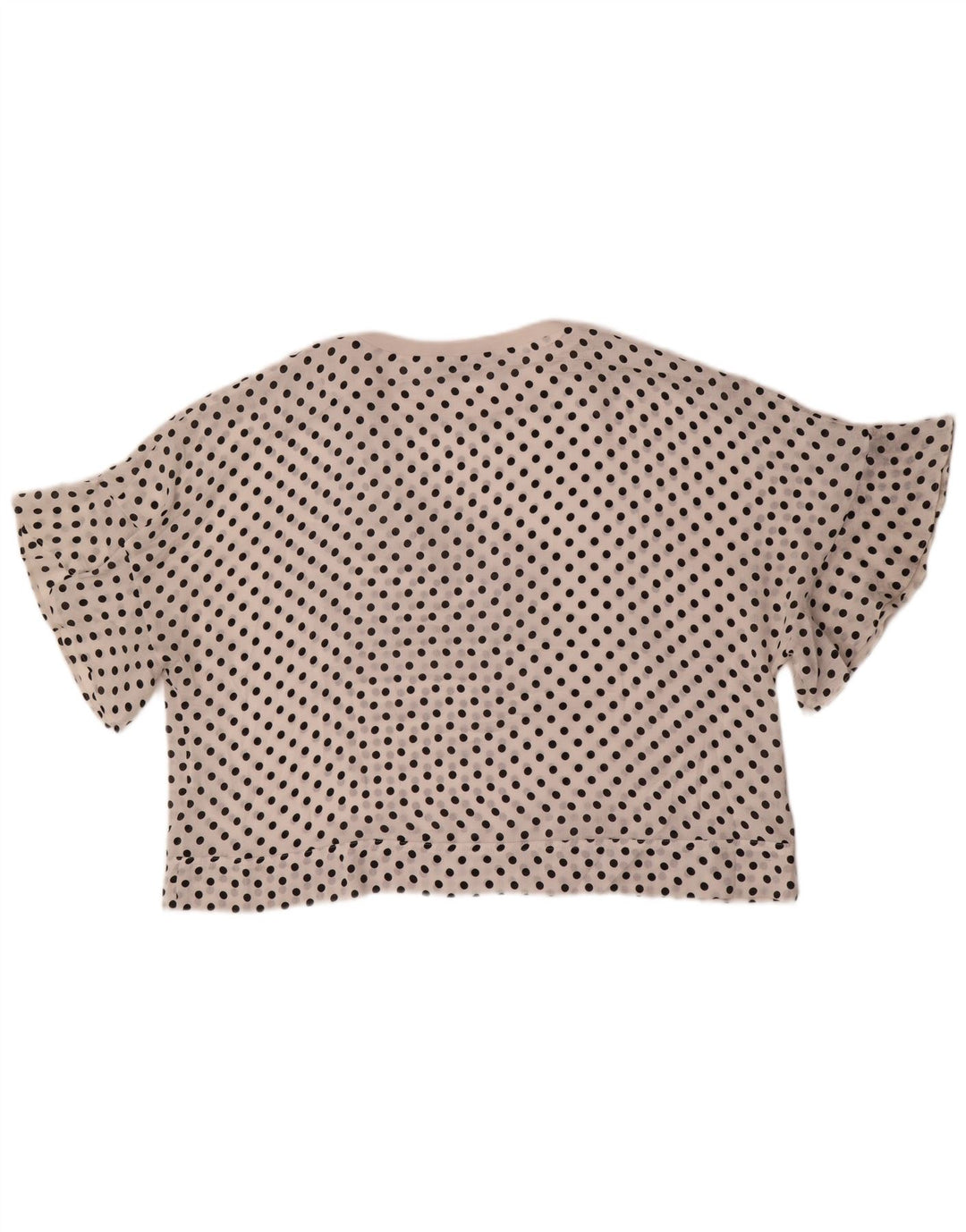 Zara Γυναικεία Μπλούζα Oversized Top UK 6 XS Λευκός πολυεστέρας πουά