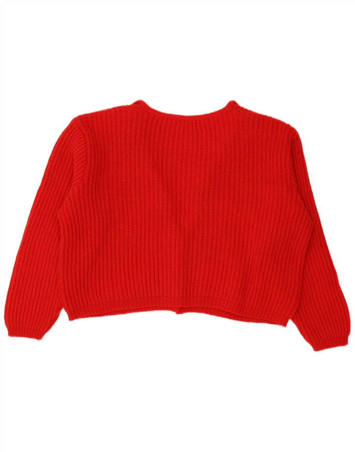Γυναικείο Πουλόβερ με ζακέτα Benetton Crop Oversized IT 48 XL Red Wool