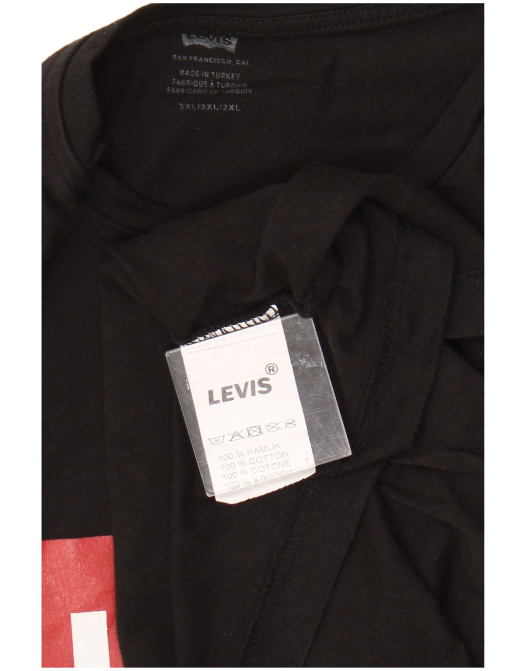 Ανδρικό γραφικό T-Shirt Levi's Top 2XL Μαύρο βαμβακερό