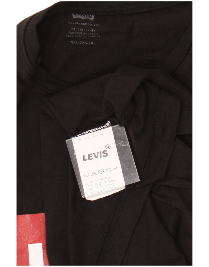 Ανδρικό γραφικό T-Shirt Levi's Top 2XL Μαύρο βαμβακερό