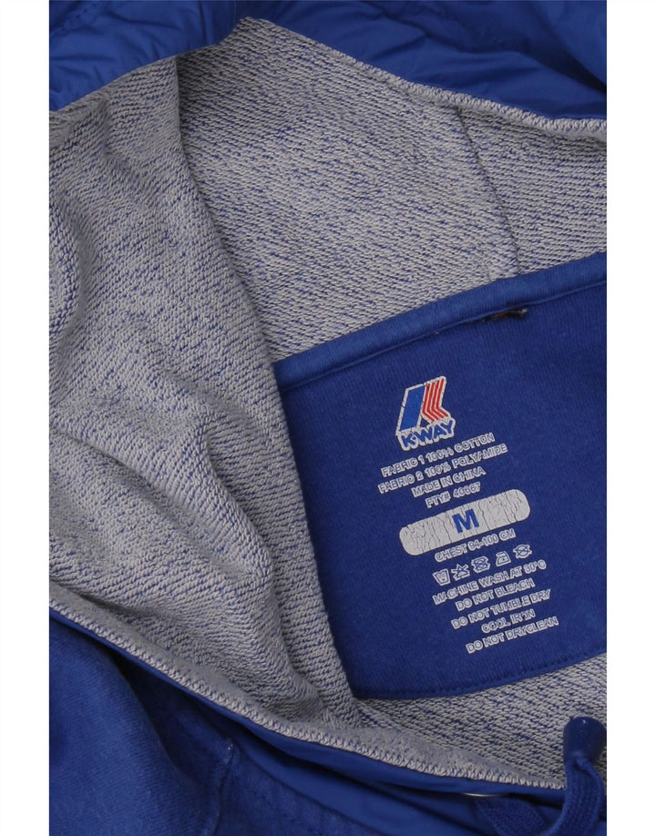 K-Way Γυναικείο Hoodie Jumper UK 14 Medium Blue βαμβακερό
