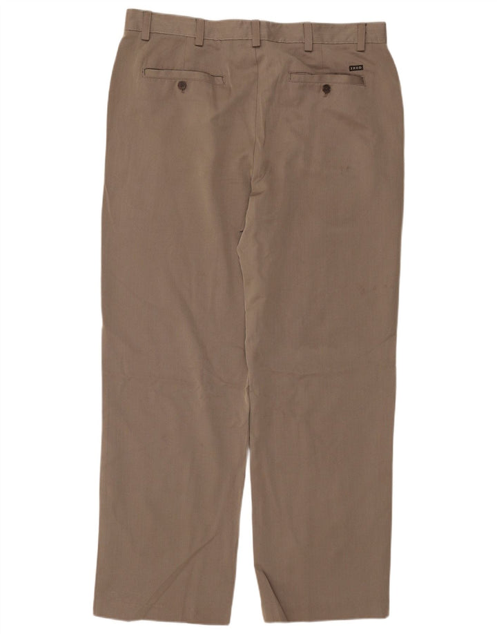 Ανδρικό ίσιο παντελόνι Chino IZOD W38 L32 Μπεζ πολυεστέρας ψαροκόκκαλο