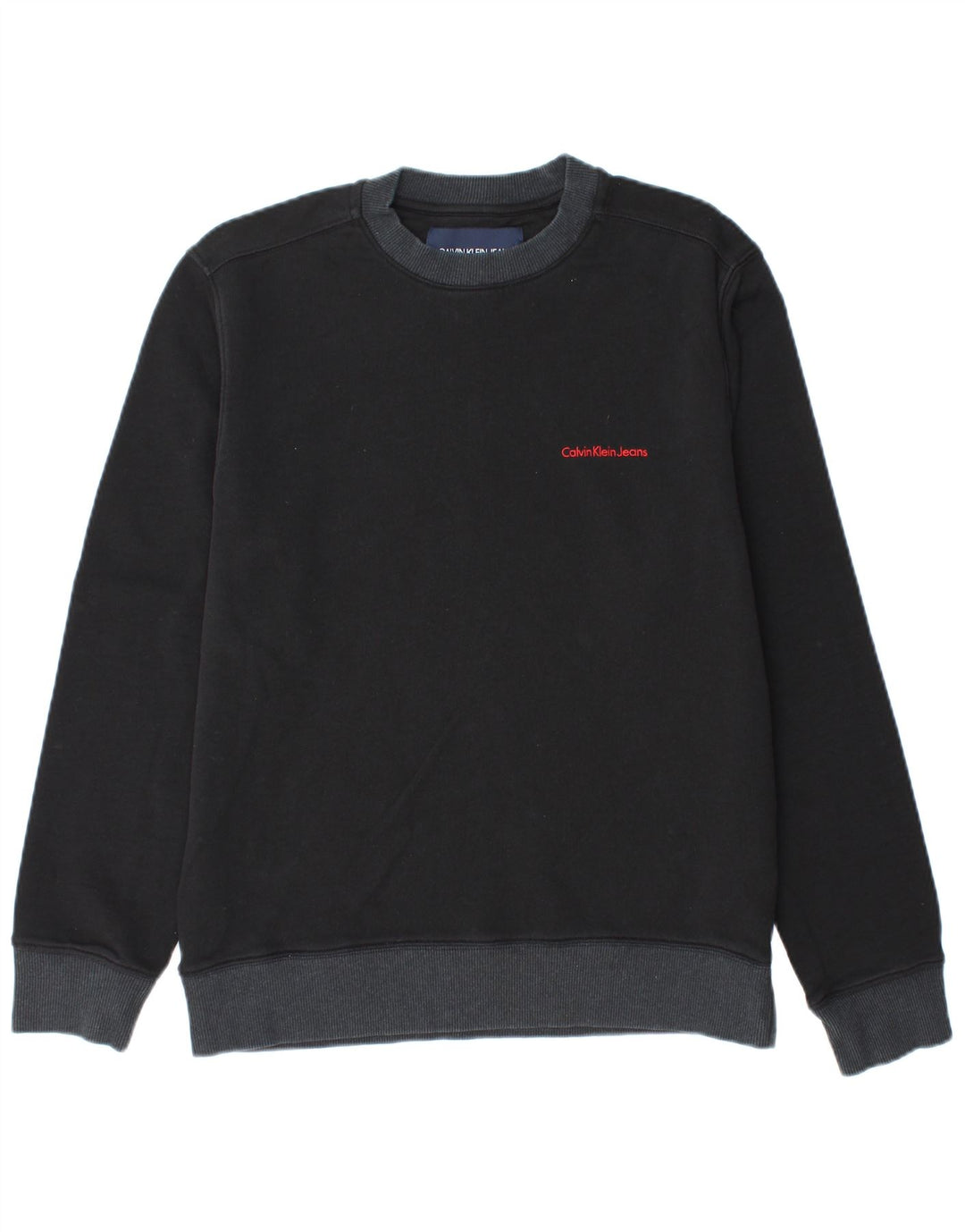 Ανδρικό φούτερ CALVIN KLEIN JEANS, μεσαίο μαύρο βαμβακερό