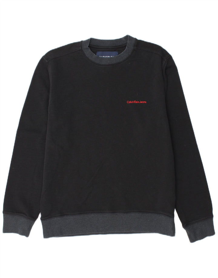 Ανδρικό φούτερ CALVIN KLEIN JEANS, μεσαίο μαύρο βαμβακερό