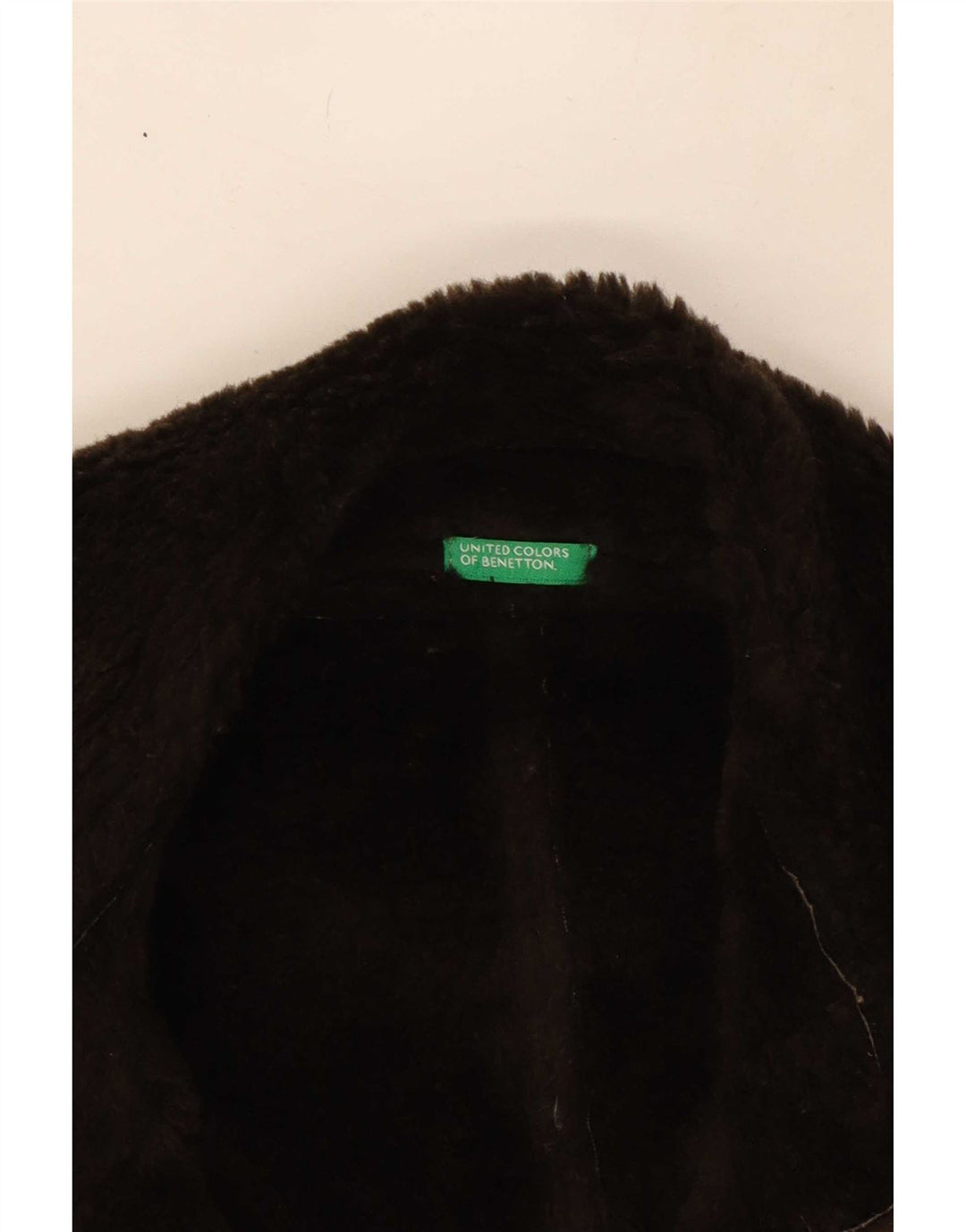 Benetton Γυναικείο Μπουφάν Sherpa IT 46 Μεγάλο Καφέ Ακρυλικό