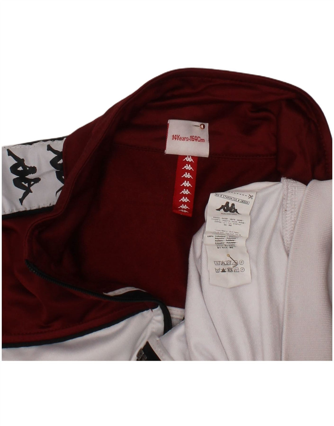 KAPPA Boys Graphic αθλητική φόρμα Top Jacket 13-14 Years White Colourblock