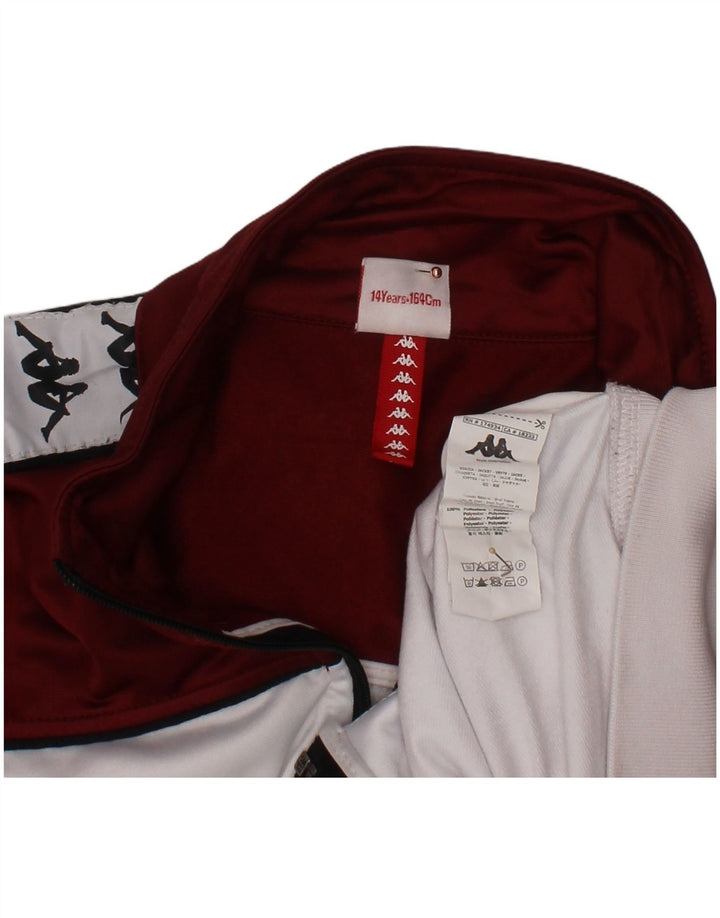 KAPPA Boys Graphic αθλητική φόρμα Top Jacket 13-14 Years White Colourblock