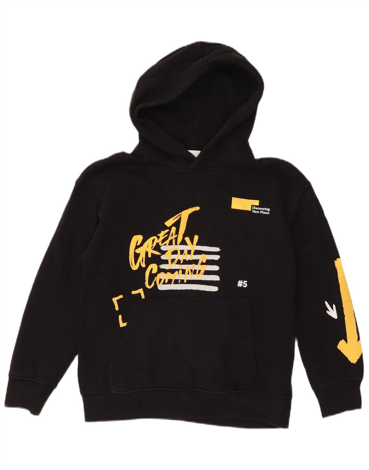 Zara Boys Graphic Hoodie Jumper 9-10 Years Black