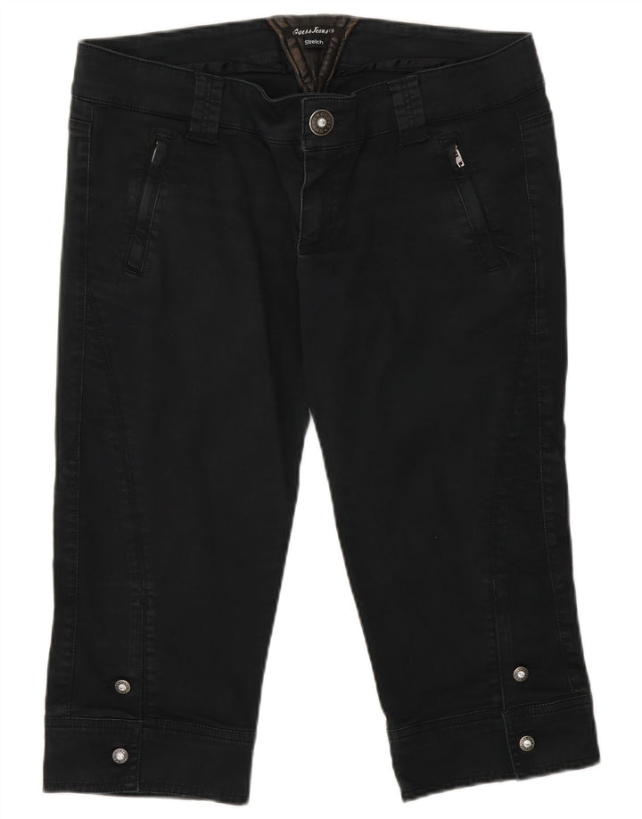 Guess Γυναικείο παντελόνι Capri W32 μεγάλο μαύρο βαμβακερό