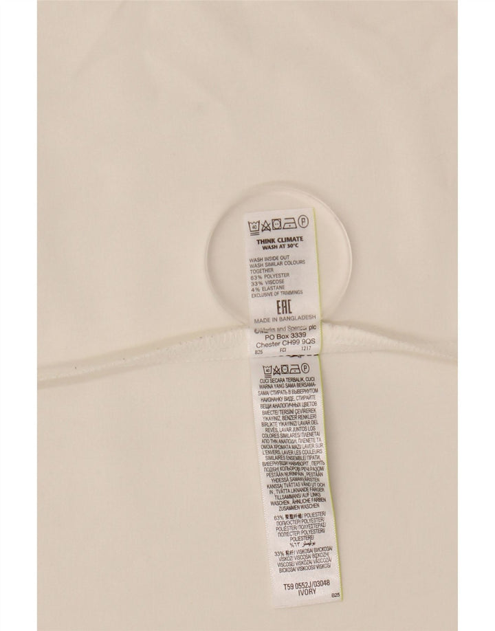 MARKS & SPENCER Γυναικείο μπουφάν 3/4 μανίκι ανοιχτό μπλέιζερ UK 12 μεσαίο λευκό