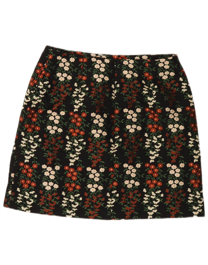 Γυναικεία Μίνι Φούστα Oasis UK 12 Medium W30 Μαύρος φλοράλ πολυεστέρας