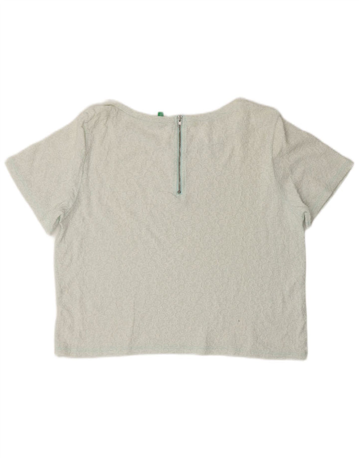 BENETTON Γυναικεία Crop Μπλούζα Τοπ UK 14 Medium White