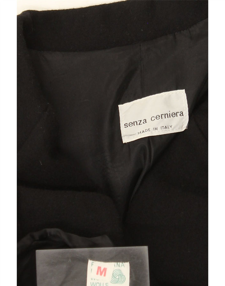Vintage γυναικείο σακάκι 1 κουμπιού Blazer UK 14 μεσαίο μαύρο μαλλί