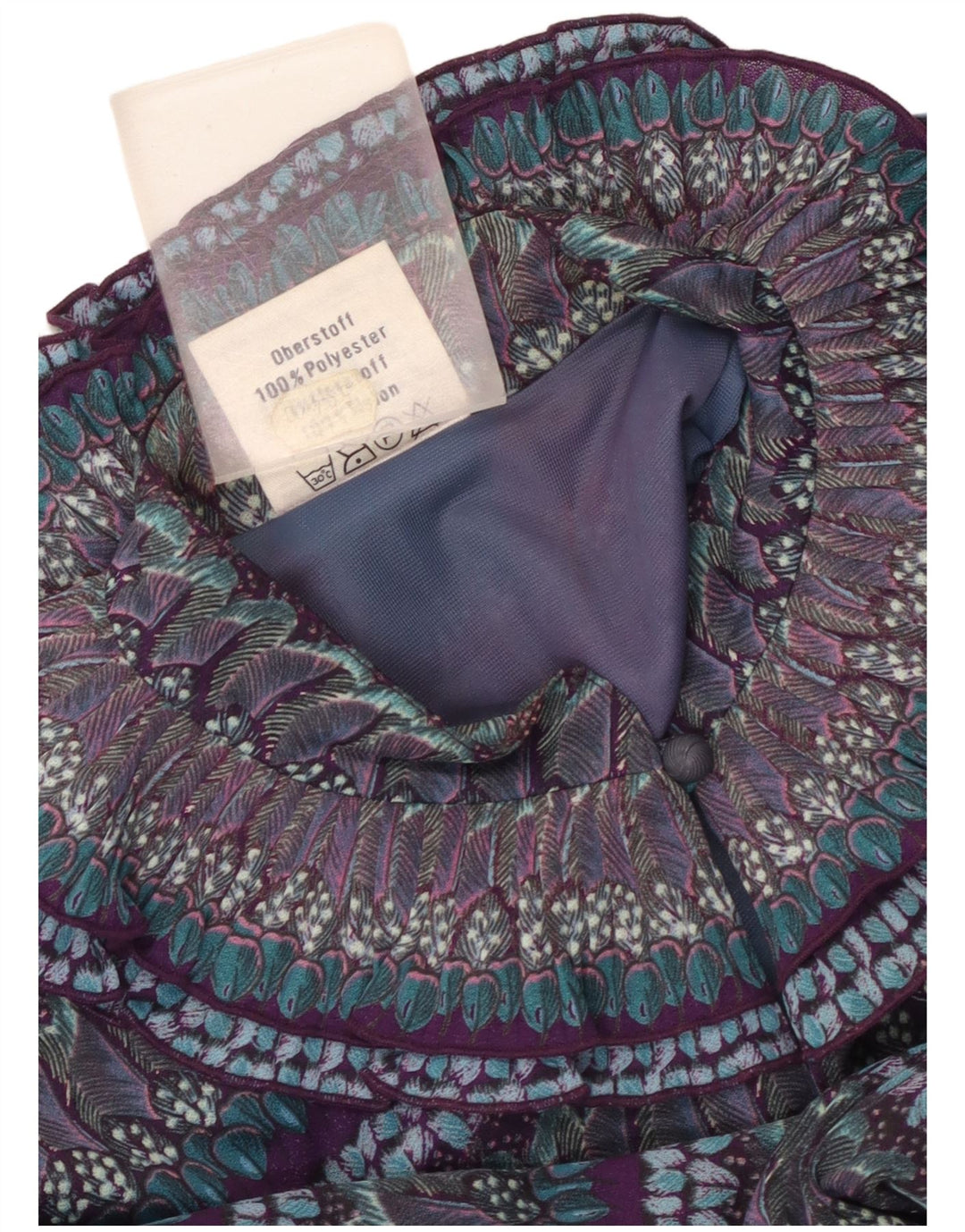 Vintage γυναικείο αφηρημένο μοτίβο μάξι φόρεμα UK 8 Small Purple Colourblock