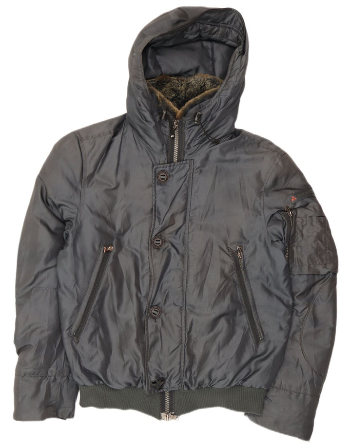 PEUTEREY Ανδρικό μπουφάν με κουκούλα Bomber padded UK 38 Medium Grey Polyamide