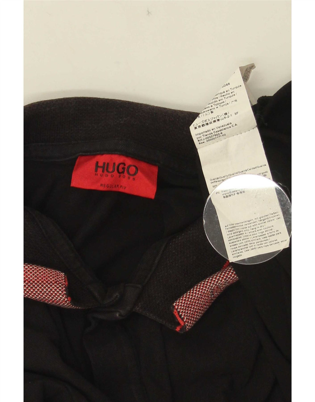 Ανδρικό μπλουζάκι πόλο Hugo Boss, μεγάλο μαύρο ριγέ βαμβακερό