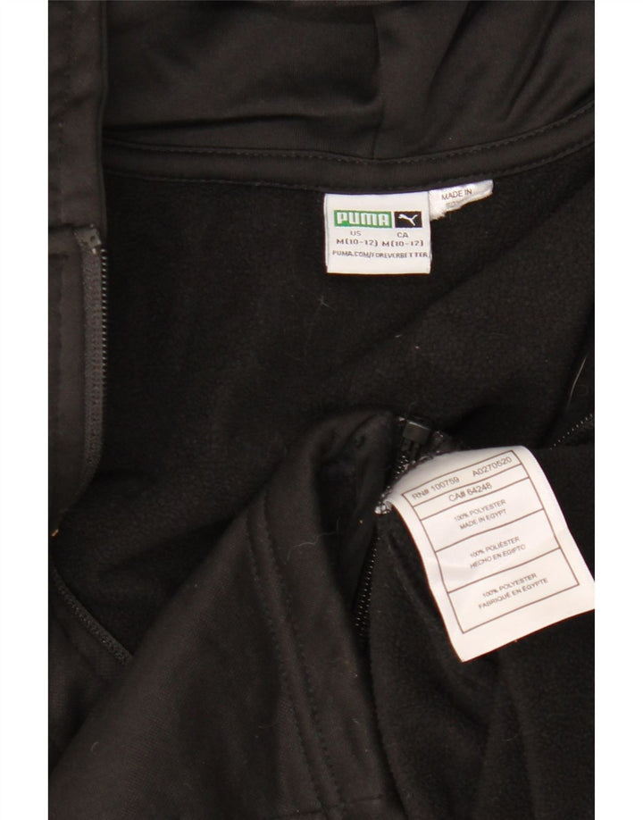 Πουλόβερ PUMA Boys Graphic Zip Hoodie 10-11 ετών Μεσαίο μαύρο πολυεστέρα