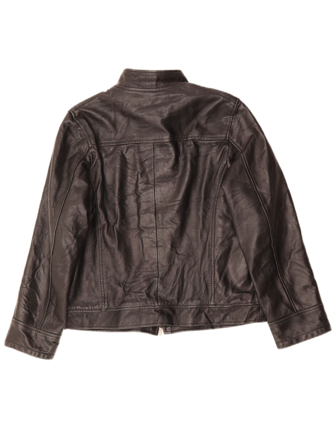 Γυναικείο δερμάτινο μπουφάν VINTAGE Loose Fit UK 6 XS Μαύρο Δερμάτινο