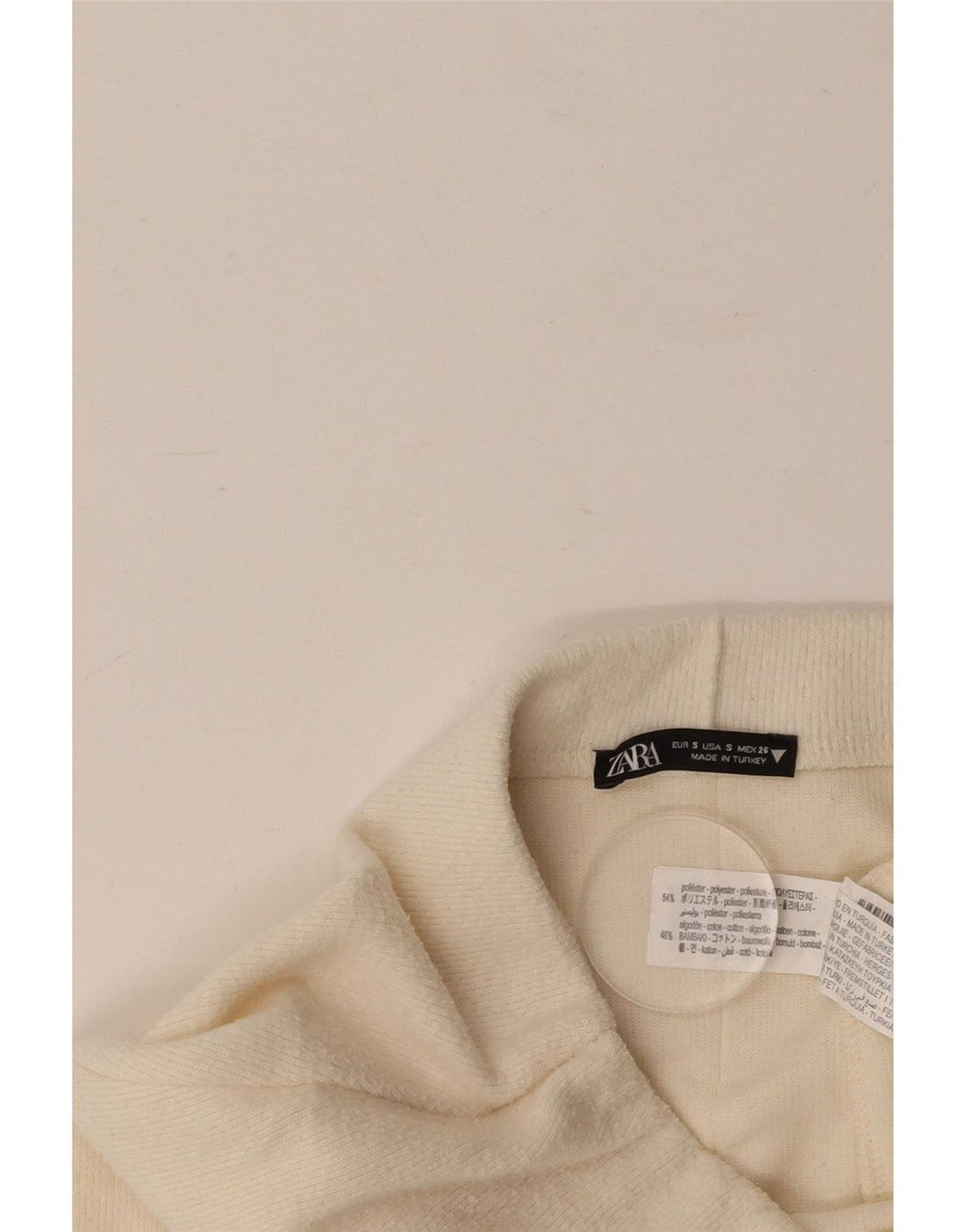 Γυναικεία μίντι ίσια φούστα ZARA Small W26 Off White Polyester