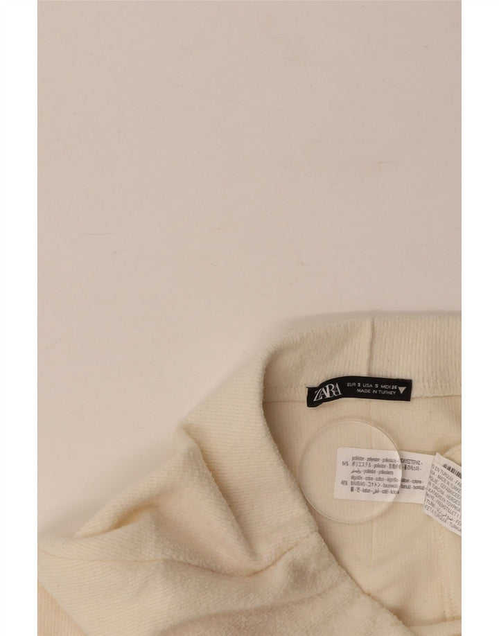 Γυναικεία μίντι ίσια φούστα ZARA Small W26 Off White Polyester