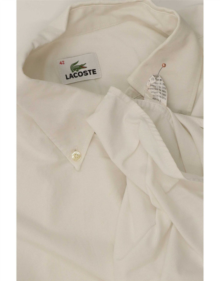 Ανδρικό πουκάμισο Lacoste Νούμερο 42 Μεγάλο λευκό βαμβακερό