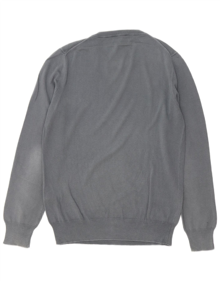 FRED PERRY Ανδρικό πουλόβερ με λαιμόκοψη μεσαίου γκρι βαμβακερό