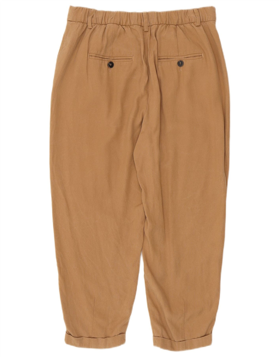 ZARA Γυναικείο κοφτερό παντελόνι μεσαίο W28 L23 Καφέ Lyocell