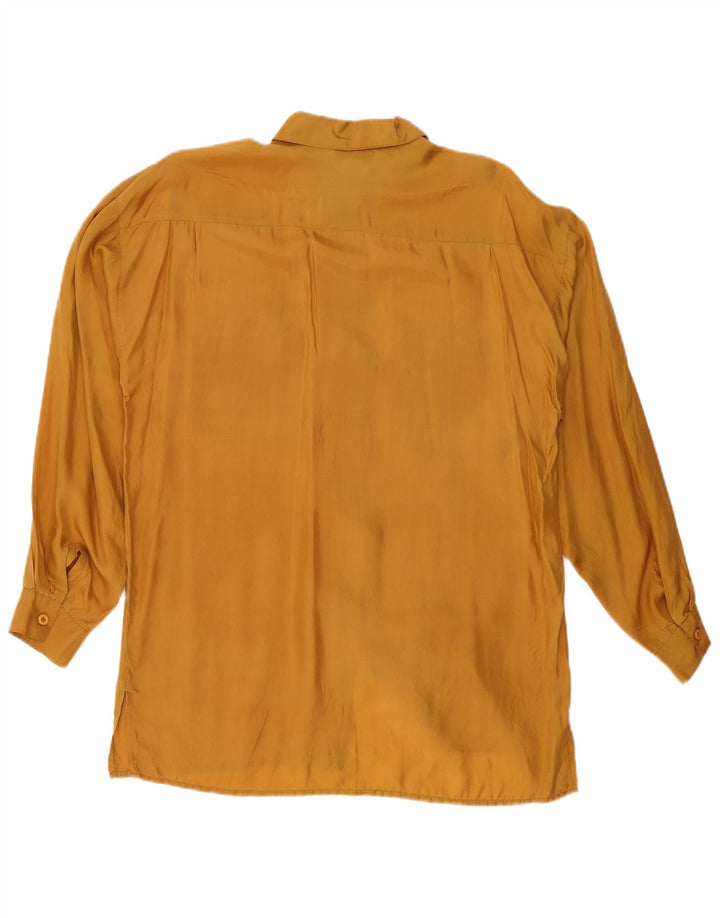 H.L.Spencer γυναικείο μακρύ πουκάμισο UK 10 Small Yellow Silk