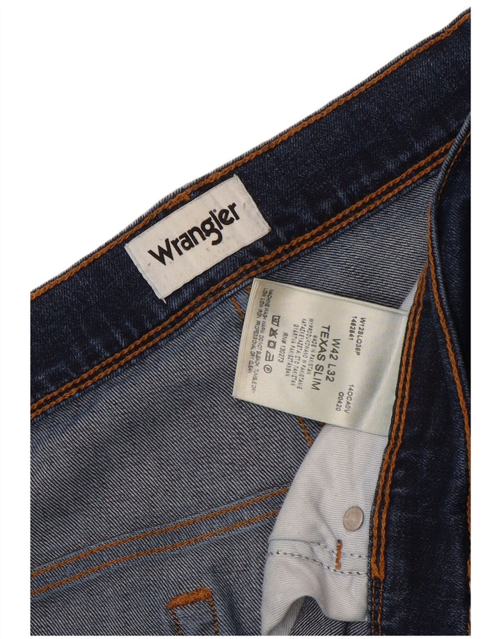 WRANGLER Ανδρικό Texas Slim Jeans W42 L32 Μπλε βαμβακερό