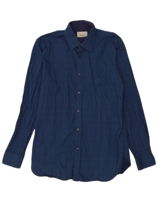 Ted Baker Ανδρικό πουκάμισο Abstract Pattern Μέγεθος 15 1/2 Medium Navy Blue