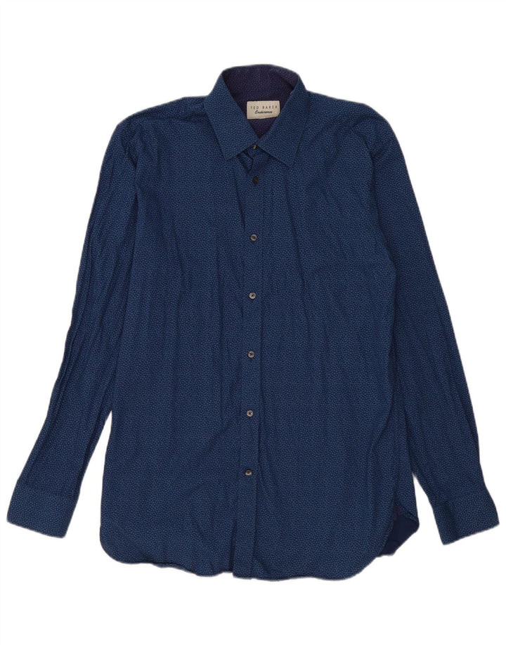Ted Baker Ανδρικό πουκάμισο Abstract Pattern Μέγεθος 15 1/2 Medium Navy Blue