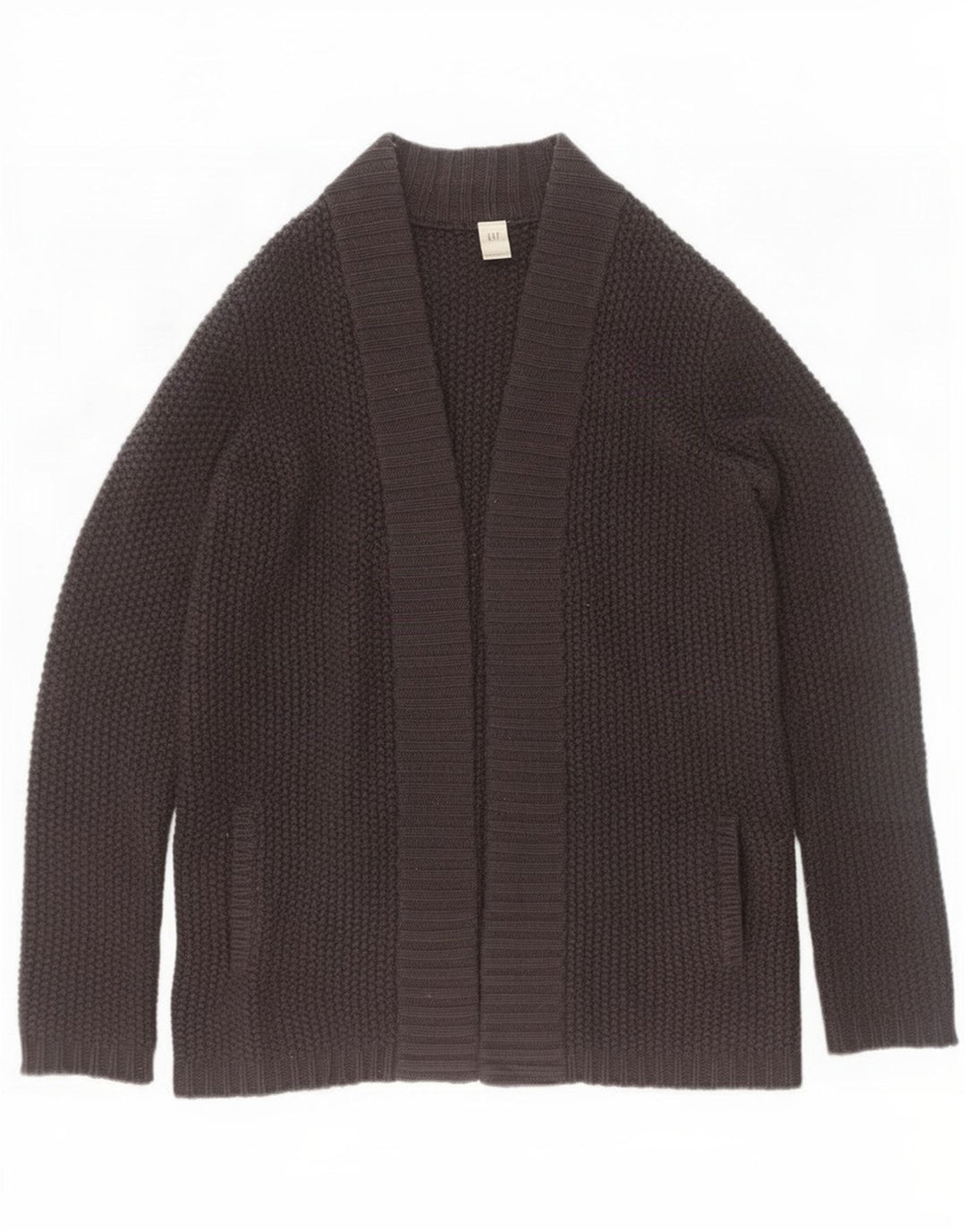 Gap Γυναικείο Longline Oversized ανοιχτό πουλόβερ ζακέτα UK 14 μεσαίο μαύρο μαλλί
