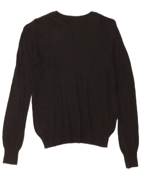 Zara Γυναικείο πουλόβερ με λαιμόκοψη UK 10 Small Black Viscose