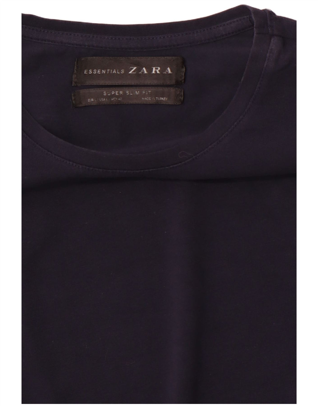 Μπλουζάκι Zara Ανδρικό Μπλουζάκι Super Slim Fit Top Large Navy Blue