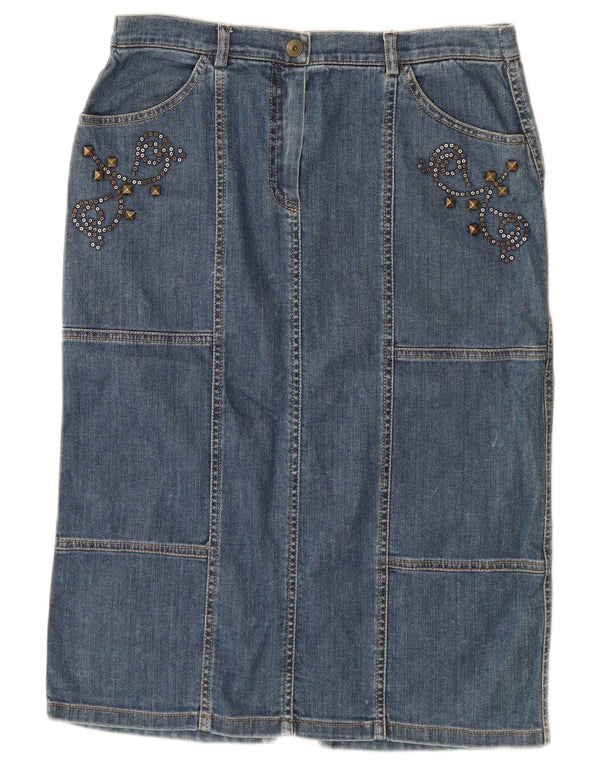 L.Pucci Womens Denim Skirt IT 44 Medium W28  Blue Cotton