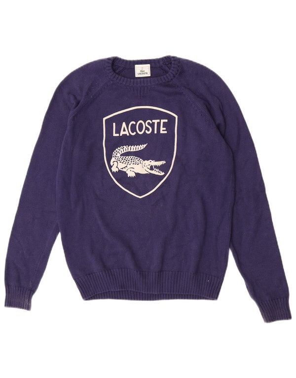 Lacoste Boys Graphic Boat Neck Jumper πουλόβερ 11-12 ετών Μπλε βαμβακερό