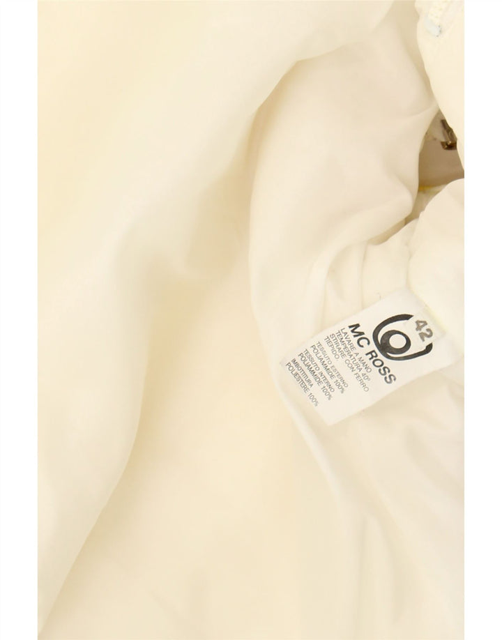 MC ROSS Womens Hooded Padded Jacket IT 42 Medium Yellow Colourblock Vintage MC Ross and Second-Hand MC Ross from Messina Hembry 