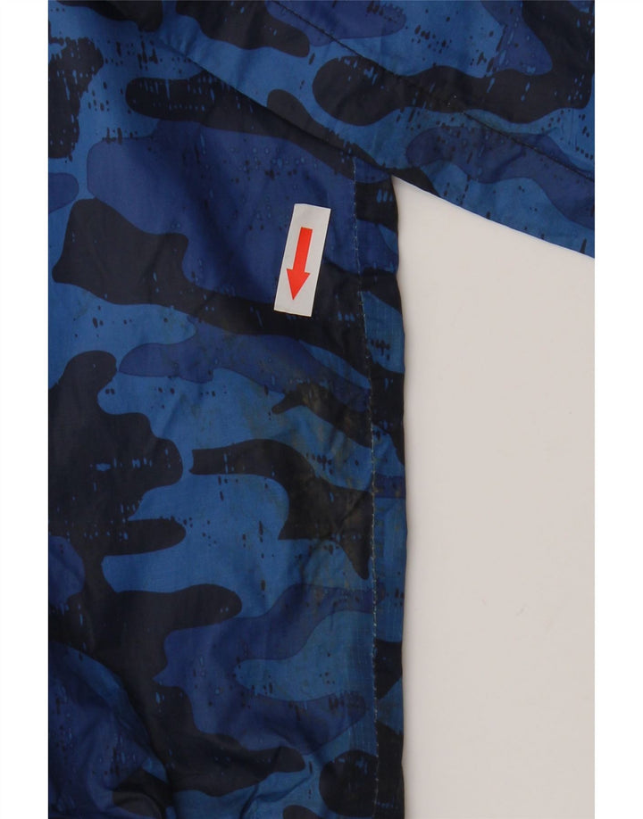 Mountain Warehouse Boys Rain Jacket 12-13 Years Blue Camouflage Polyester