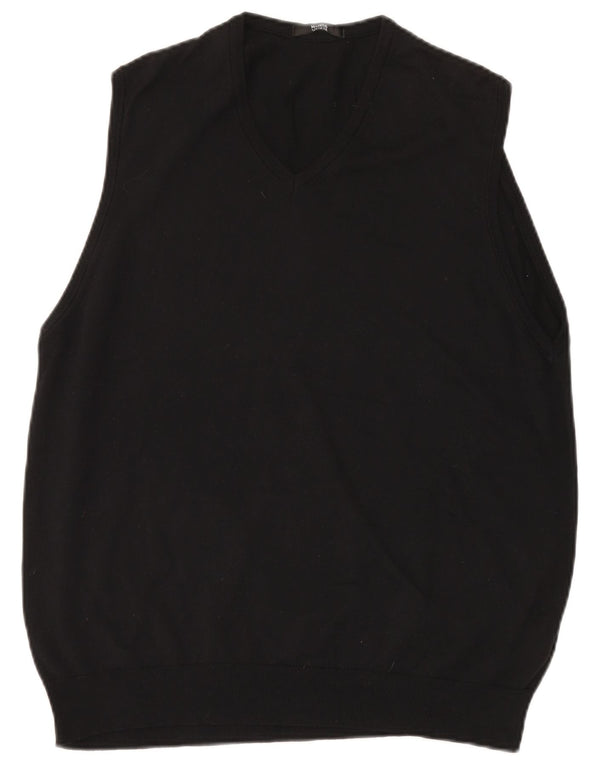 MARKS & SPENCER Ανδρικό γιλέκο Tank Top UK 41/43 μεγάλο μαύρο βαμβακερό