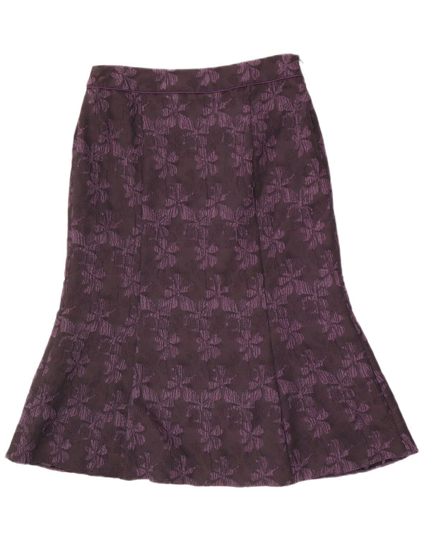 CC Γυναικεία Τρομπέτα Φούστα UK 14 Μεγάλη W30 Μωβ Floral